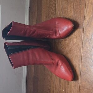 Red Leather Vagabond Boots size 10